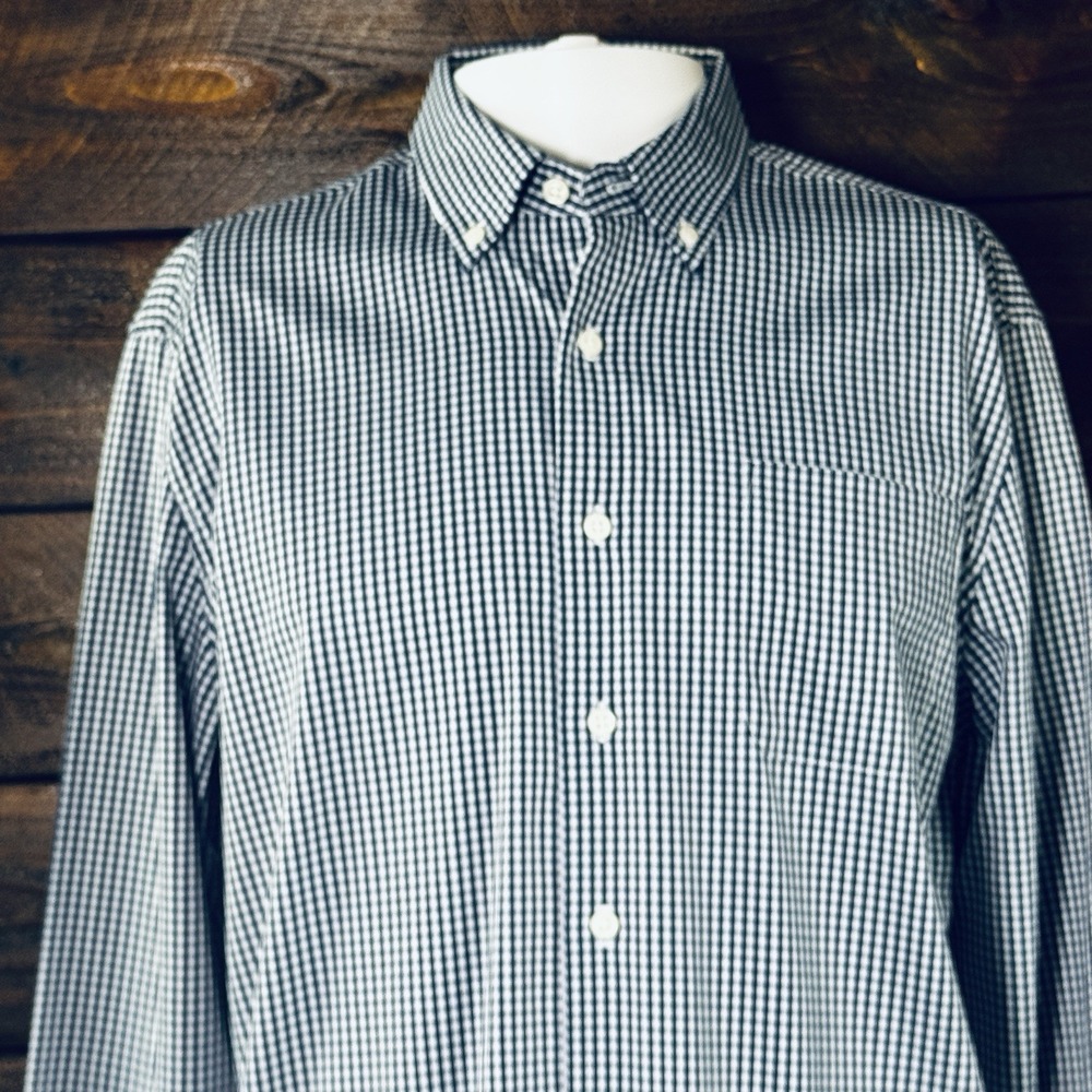 Johnnie O Button Prepformance Blue Gingham Check Shirt Men's Large Preppy NEW - Picture 7 of 12